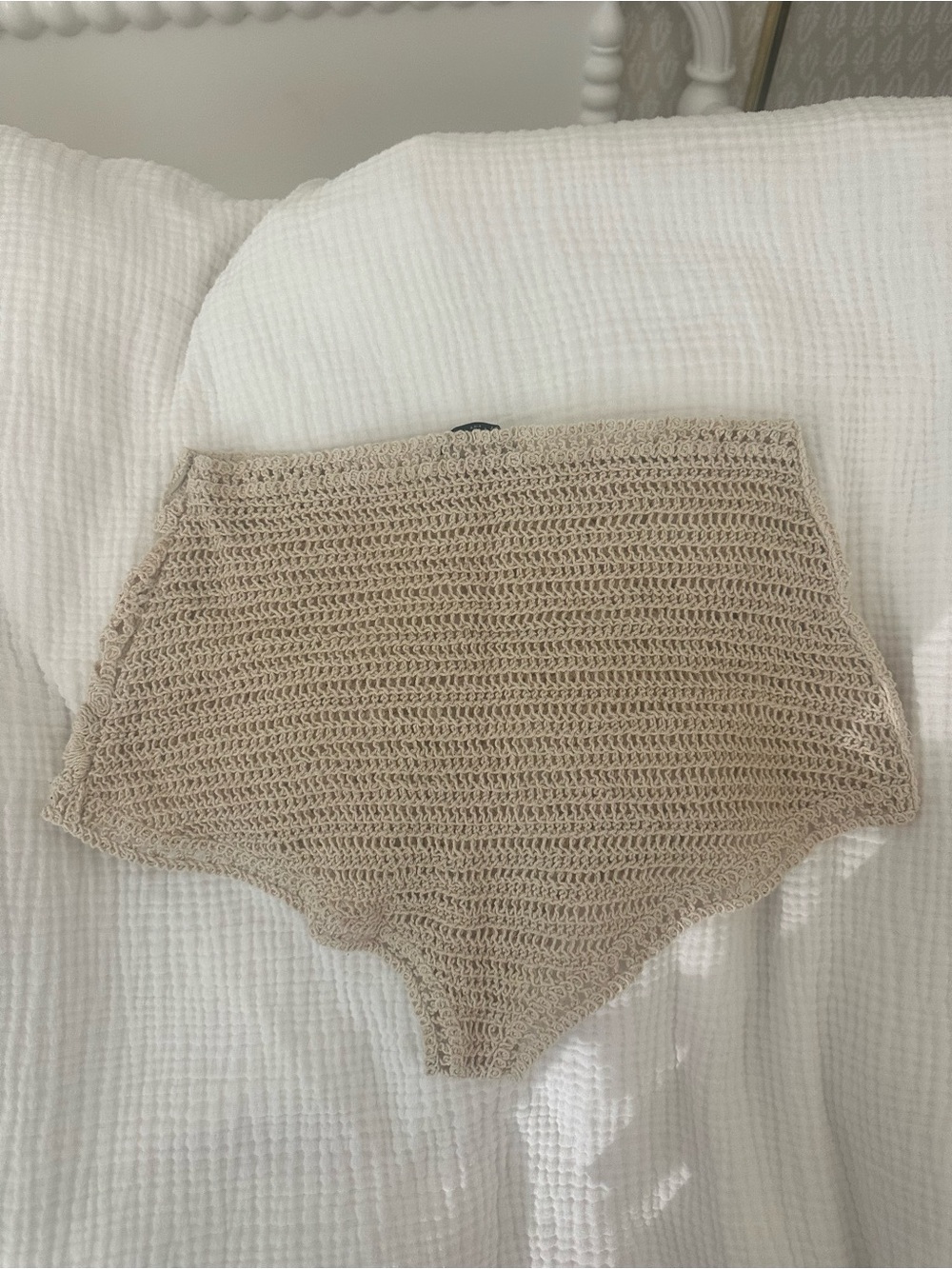Zara NWOT Ecru Crochet Shorts - Picture 4 of 8